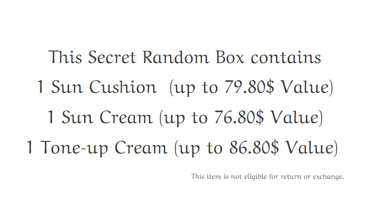 (Labor Day) Secret Random Box #4 (Sun Ready) - Challans de Paris