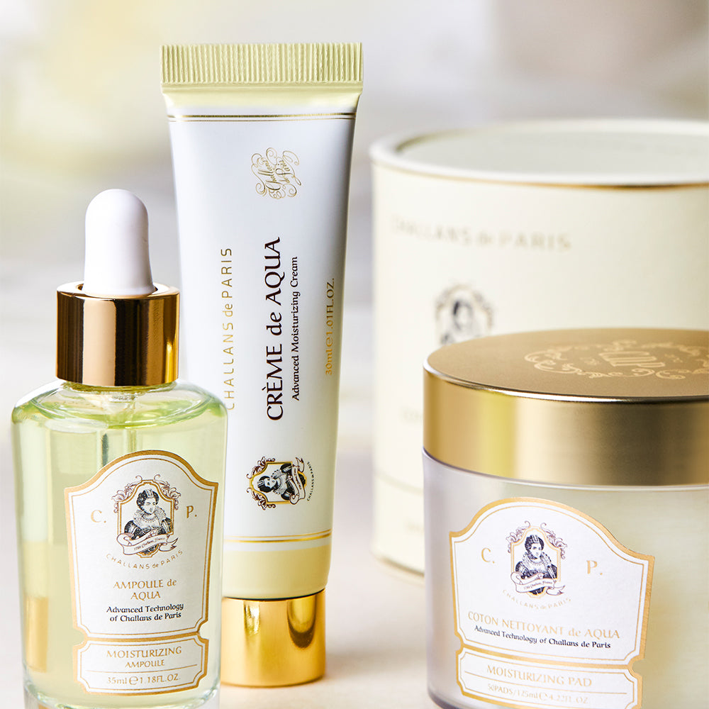 (~50% OFF) AQUA ESSENTIAL SERIES (Deep Hydration Pad, Ampoule, Creme) - Challans de Paris